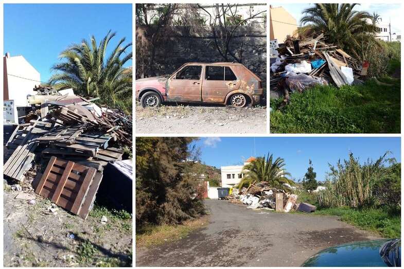 Hasta un coche calcinado ha sido abandonado en pleno Barranco del Tundidor (Foto TA)